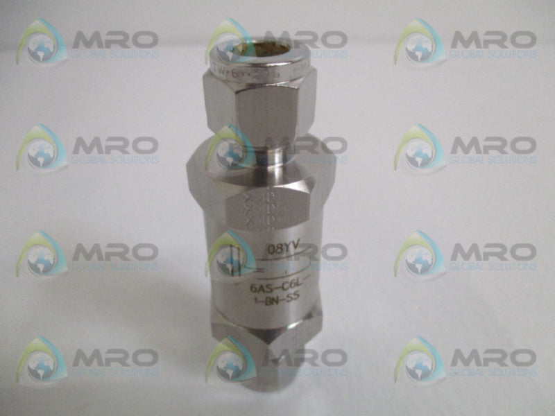PARKER 6AS-C6L-1-BN-SS CHECK VALVE NSMP