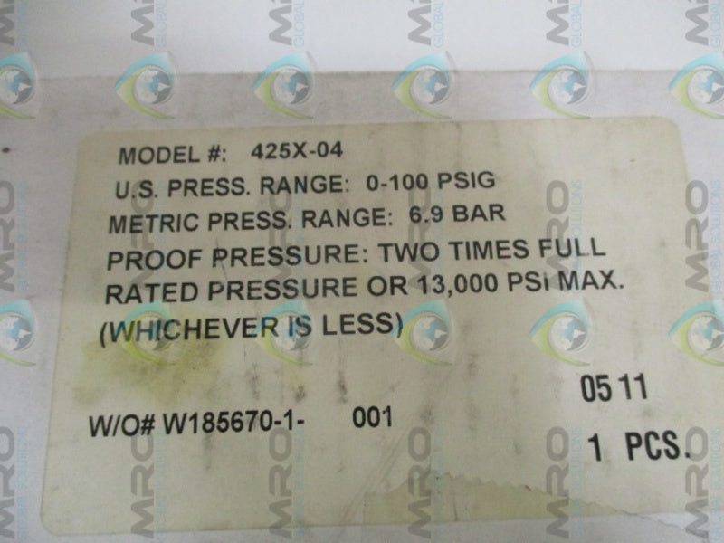 BARKSDALE 425X-04 PRESSURE TRANSDUCER 0-100 PSIG  NSMP