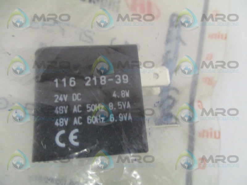 INGERSOLL RAND 116218-39-G 2F793 SOLENOID COIL 24/48VDC NSMP