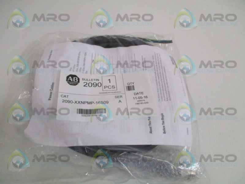 ALLEN BRADLEY 2090-XXNPMP-16S09 SER. A POWER CABLE * NEW IN FACTORY BAG *