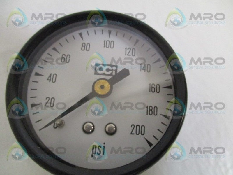 OCI INSTRUMENTS 2024L-200# PRESSURE GAUGE 0-200 PSI NSMP