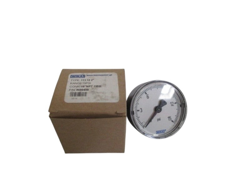 WIKA 9690438 PRESSURE GAUGE 0-15 PSI NSMP