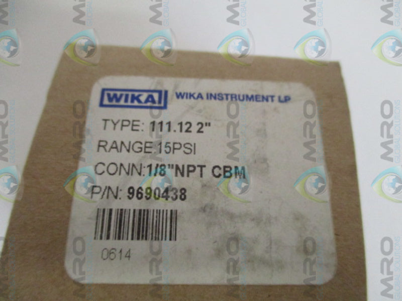 WIKA 9690438 PRESSURE GAUGE 0-15 PSI NSMP