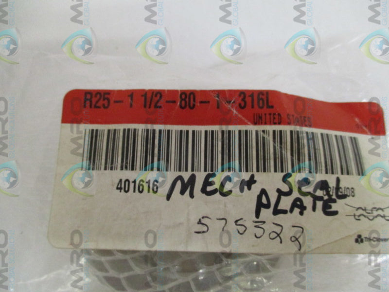 TRI-CLOVER R25-1-1/2-80-1-316L MECHANICAL SEAL PLATE NSMP