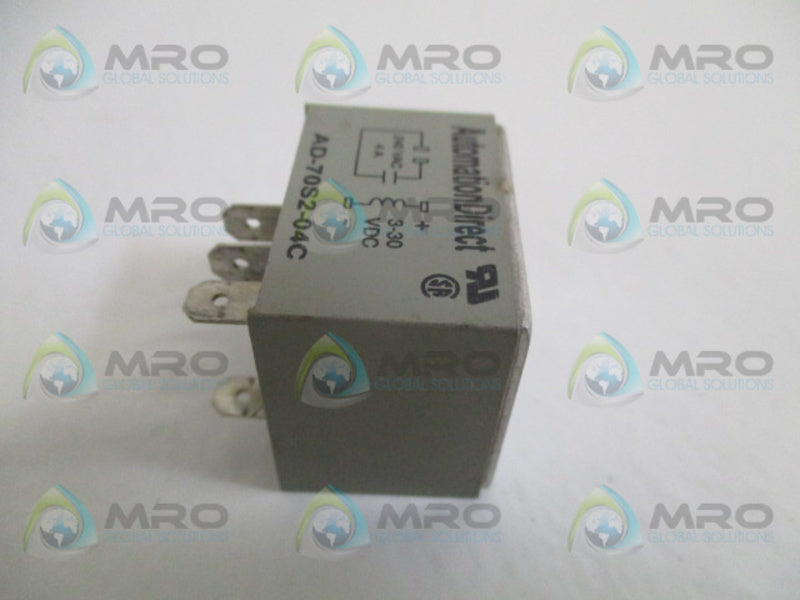 AUTOMATION DIRECT AD-70S2-04C SOCKET MOUNT RELAY  UNMP