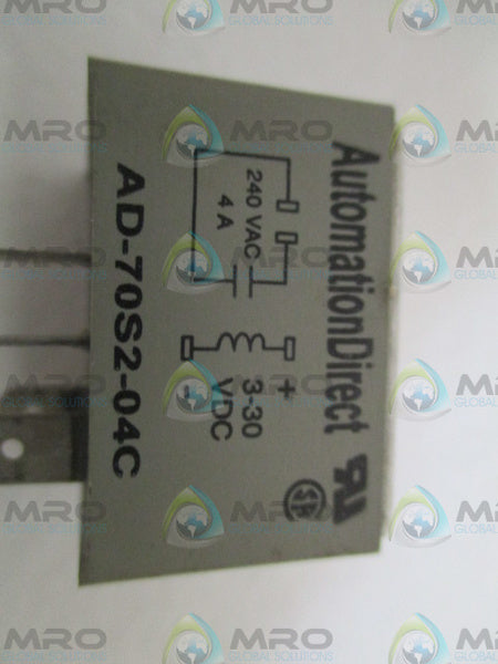 AUTOMATION DIRECT AD-70S2-04C SOCKET MOUNT RELAY  UNMP
