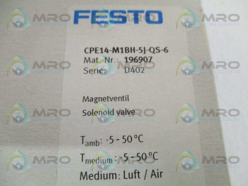 FESTO CPE14-M1BH-5J-QS-6 SOLENOID VALVE  NSMP