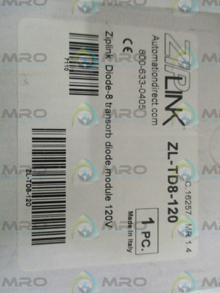 AUTOMATION DIRECT ZL-TD8-120 DIODE-8 TRANSORB DIODE 120V  NSMP