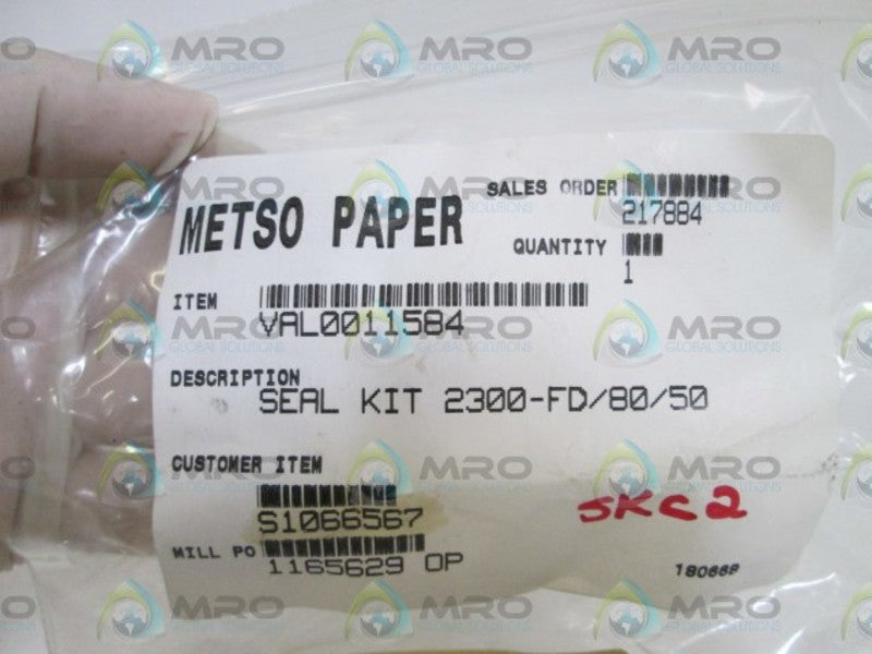 METSO PAPER SEAL KIT VAL0011584 NSNP IN BAG