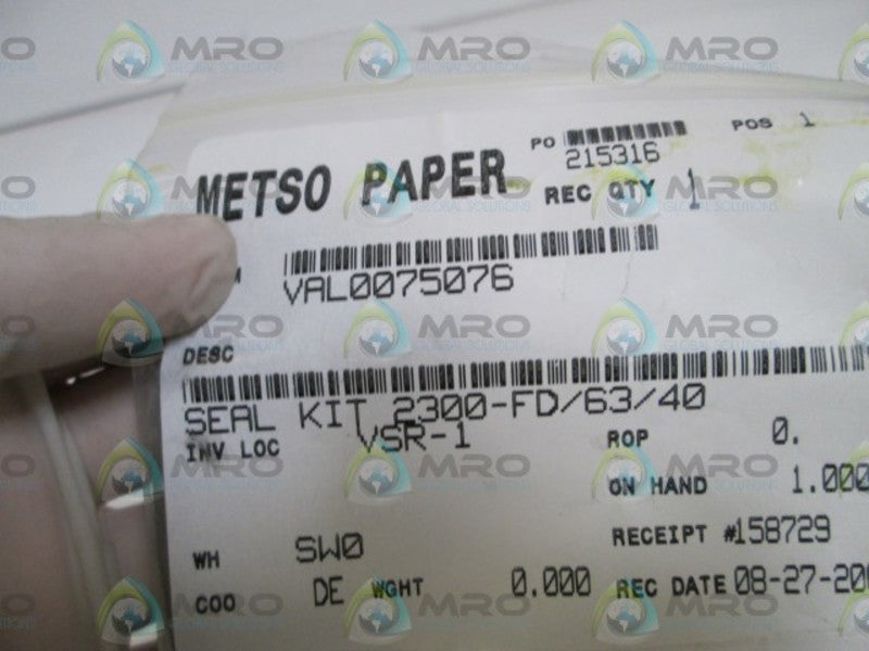 METSO PAPER SEAL KIT VAL0075076  NSNP IN BAG