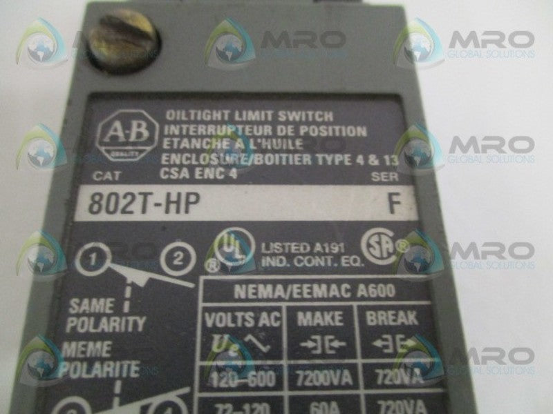 ALLEN BRADLEY 802T-HP SER. F (AS PICTURED)  UNMP
