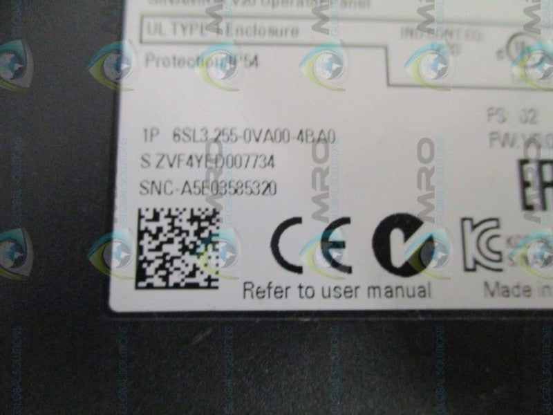 SIEMENS SINAMICS V20 6SL3255-0VA00-4BA0 OPERATOR PANEL (AS PICTURED) UNMP