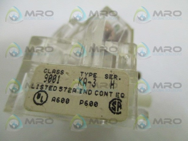 SQUARE D 9001-KA-3 CONTACT BLOCK UNMP