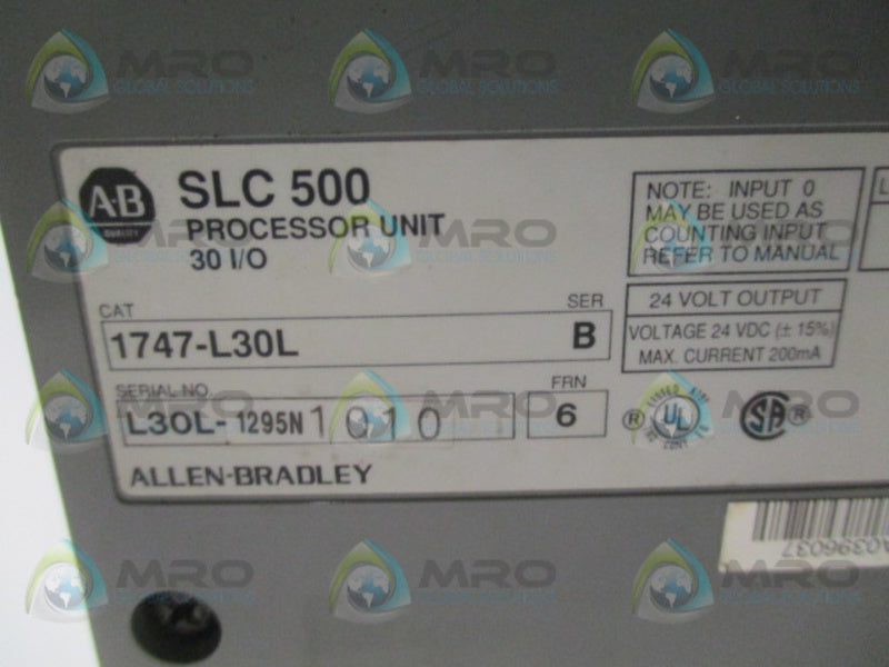INDUSTRIAL SPARE PART SLC 500 1747-L30L SER.B PROCESSOR UNIT 30 (AS PICTURED)  UNMP