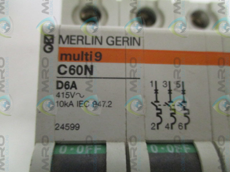 MERLIN GERIN 24599 CN60N-D6A CIRCUIT BREAKER 6A UNMP