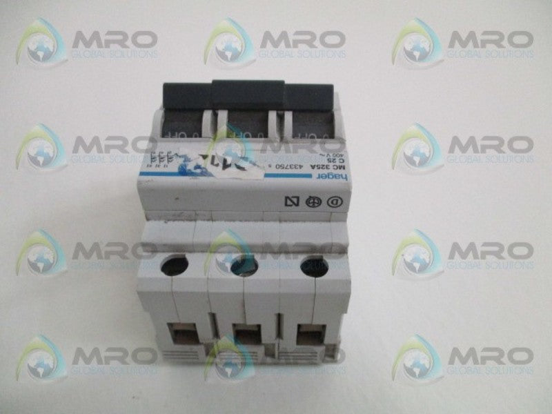 HAGER MC325A-C25 CIRCUIT BREAKER 25A UNMP