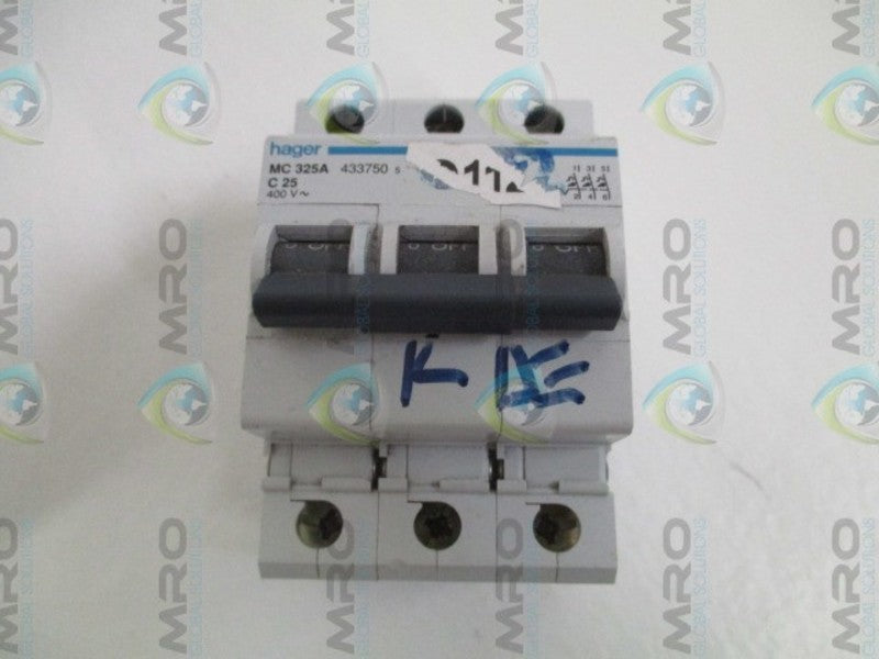 HAGER MC325A-C25 CIRCUIT BREAKER 25A UNMP