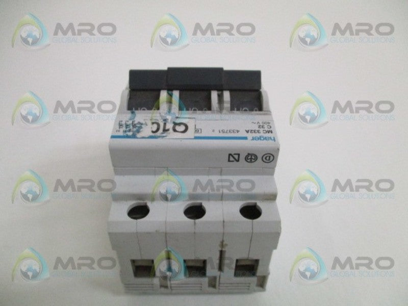 HAGER MC332A-C32 CIRCUIT BREAKER 32A UNMP