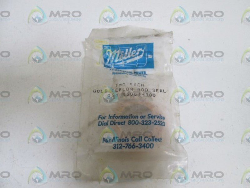 LOT OF 2 MILLER GOLD TEFLON ROD SEAL 051-RS007-100 NSMP