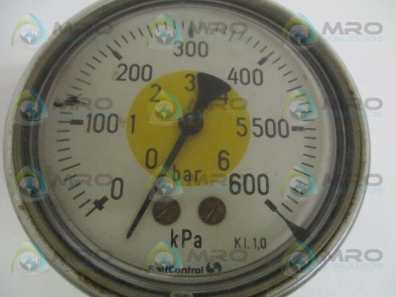 SALT CONTROL 0-600 KPA 0-6 BAR PRESSURE GAUGE  UNMP
