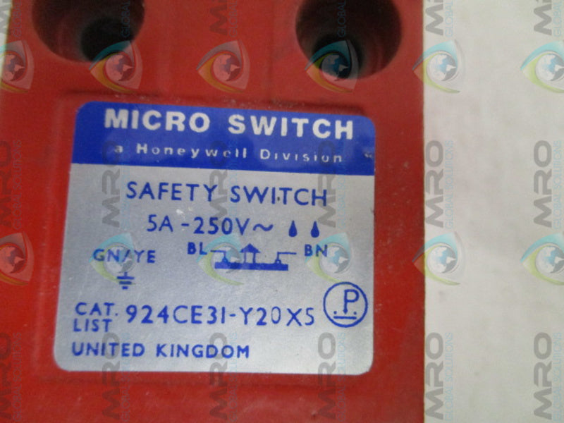 MICRO SWITCH 924CE31-Y20X5 SAFETY SWITCH UNMP
