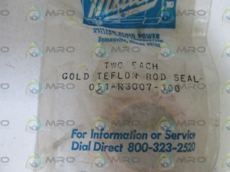 LOT OF 2 MILLER GOLD TEFLON ROD SEAL 051-RS007-100 NSMP