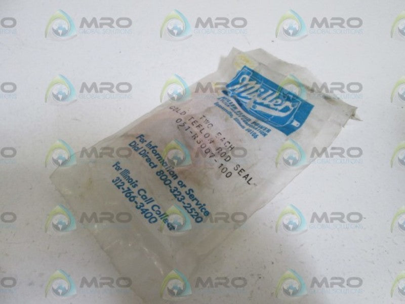 LOT OF 2 MILLER GOLD TEFLON ROD SEAL 051-RS007-100 NSMP