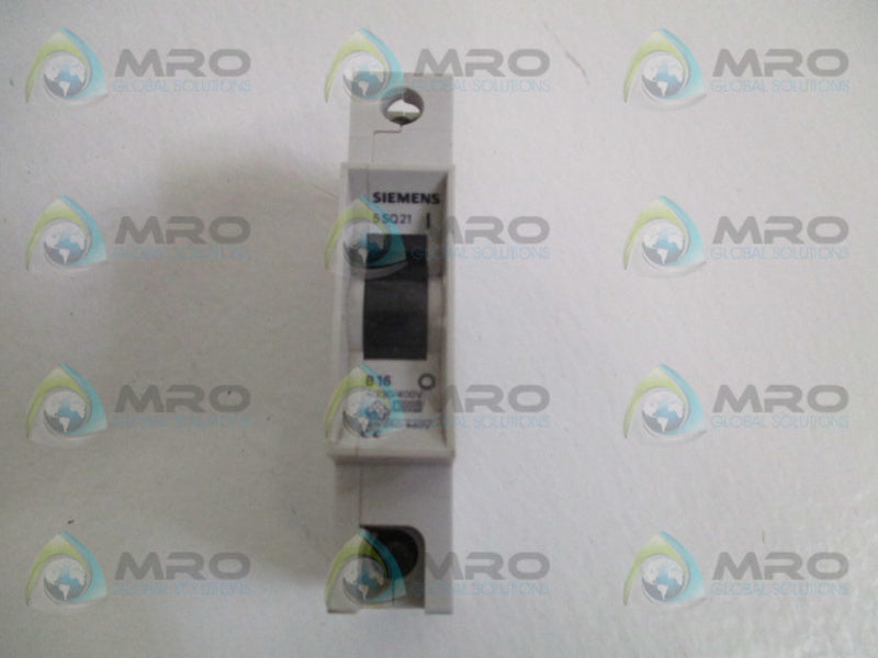 SIEMENS 5SQ21-B16 CIRCUIT BREAKER 16A UNMP