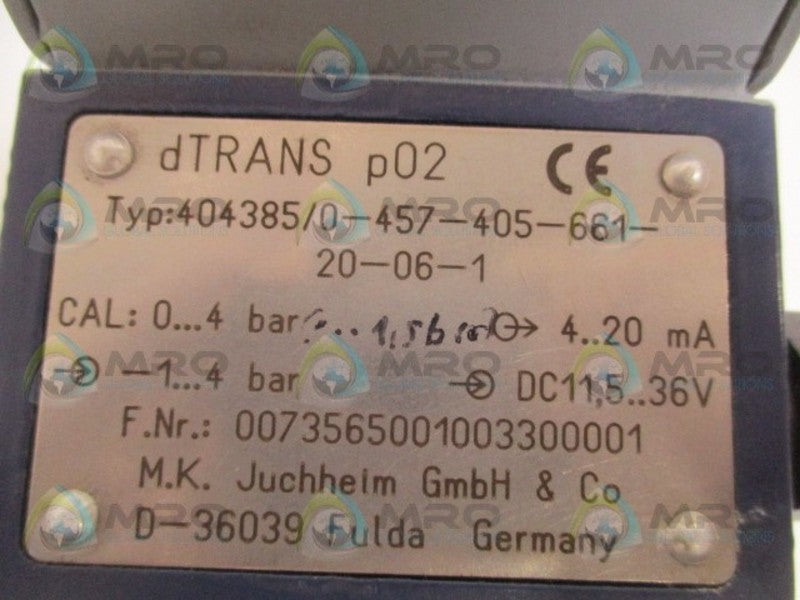 JUCHHEIM 404385/0-457-405-661-20-06-1 TRANSMITTER UNMP