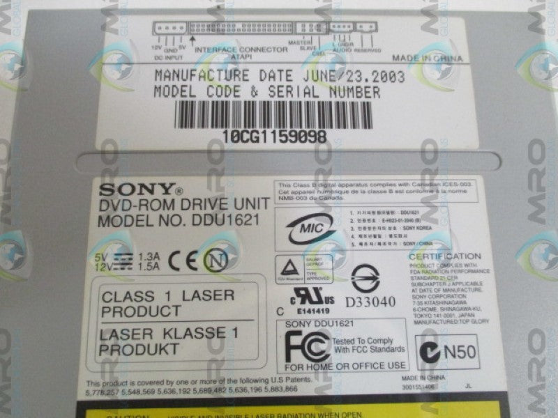SONY DDU1621 DVD-ROM DRIVE UNIT UNMP