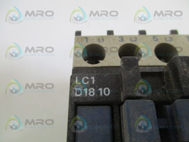 TELEMECANIQUE LC1D1810M5 CONTACTOR 220V UNMP