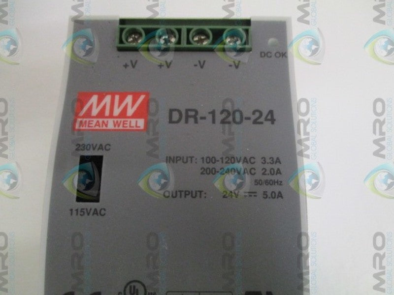MEAN WELL DR-120-24 100-240VAC 2.0-3.3A NSMP
