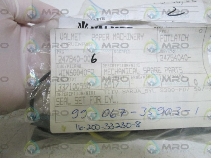 VALMET PAPER MACHINERY SEAL KIT 99-067-35903-1 NSNP IN BAG