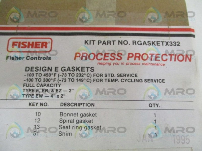 FISHER RGASKETX332 GASKET KIT  NSMP