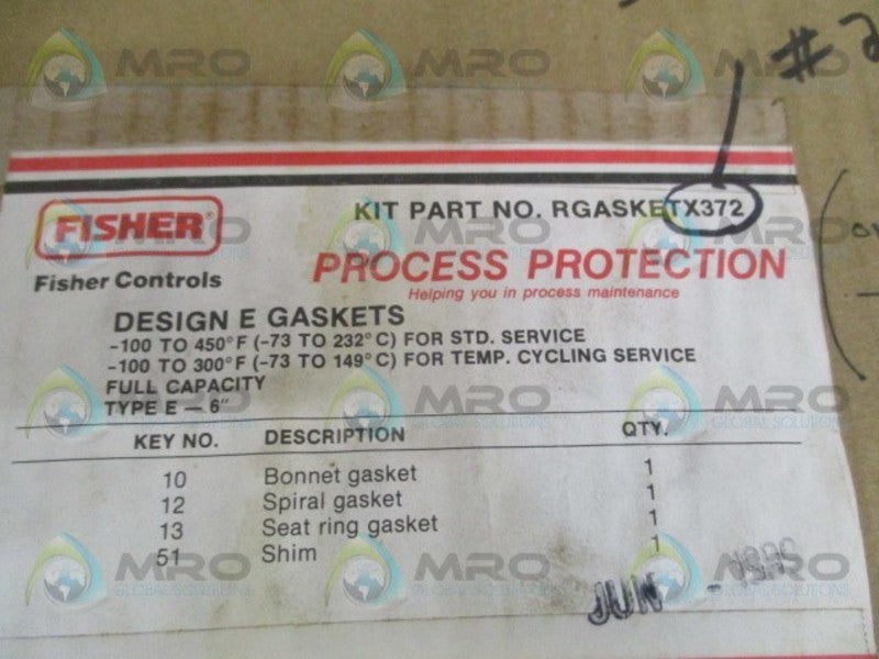 FISHER RGASKETX372 GASKET REPAIR KIT NSMP