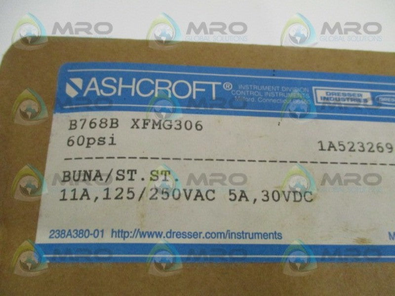 ASHCROFT B768BXFMG306 PRESSURE SWITCH 60 PSI  NSFS