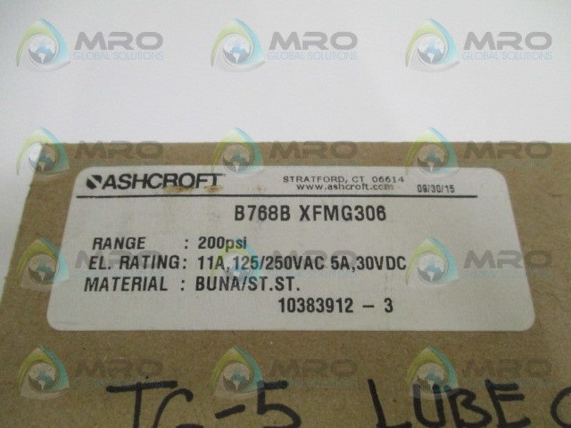 ASHCROFT B768BXFMG306 PRESSURE SWITCH 200 PSI  NSFS