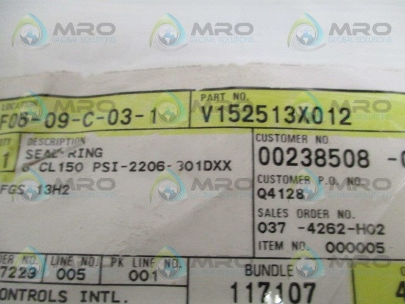 FISHER V152513X012 SEAL RING NSMP