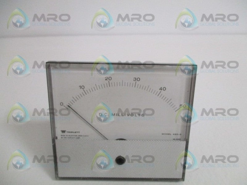 TRIPLETT 420-G PANEL METER 0-50 DCMV NSMP
