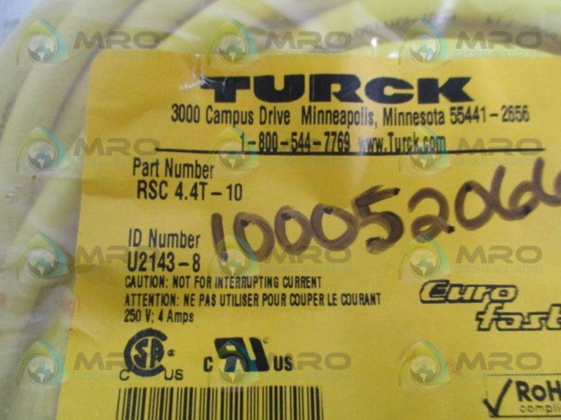 TURCK RSC4.4T-10 MOLDED CORDSET NSMP