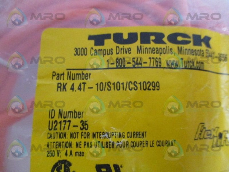 TURCK RK4.4T-10/S101/CS10299 MOLDED CORDSET NSMP