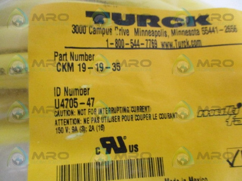 TURCK CKM19-19-35 MOLDED CORDSET NSMP