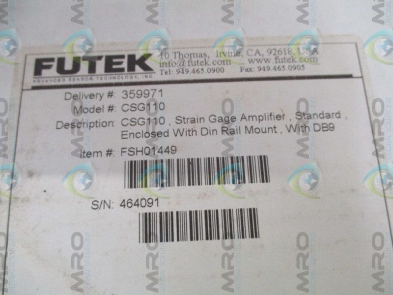 FUTEK CSG110 STRAIN GAGE AMPLIFIER (AS PICTURED) NSMP