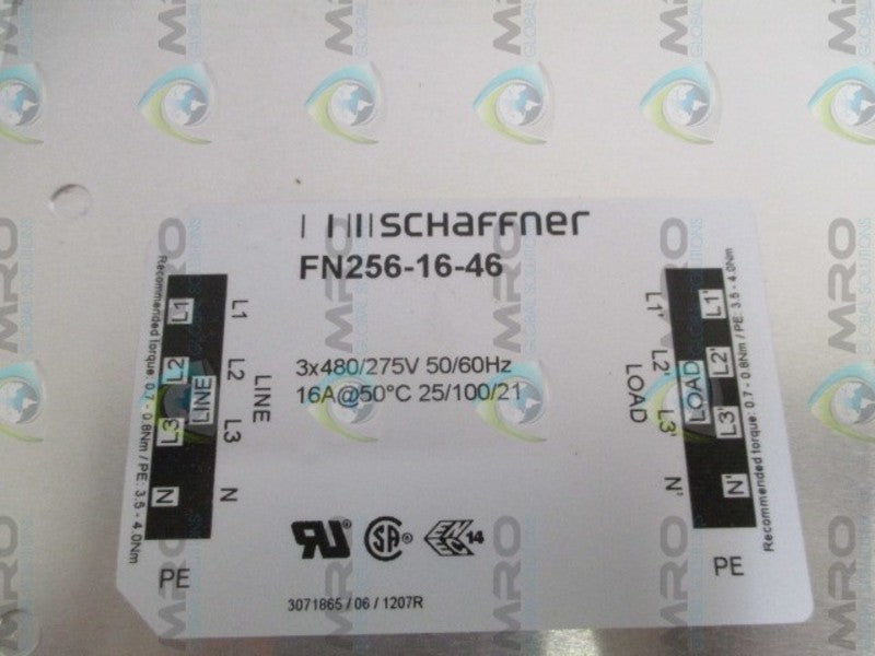 SCHAFFNER FN256-16-46 POWER LINE FILTER NSNP
