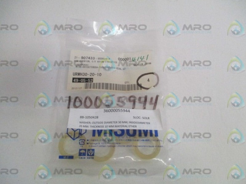 MISUMI URWH30-20-10 WASHER (PKG. OF 4) NSMP