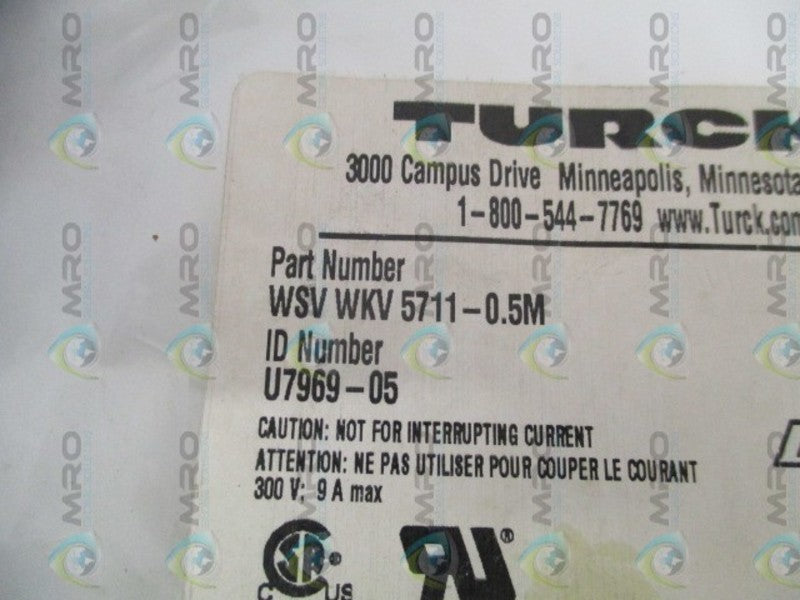 TURCK WSVWKV5711-0.5M NETWORK CABLE NSMP