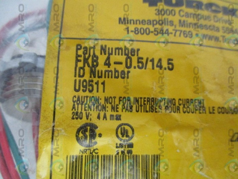 TURCK FKB4-0.5/14.5 CONNECTOR RECEPTACLE NSMP