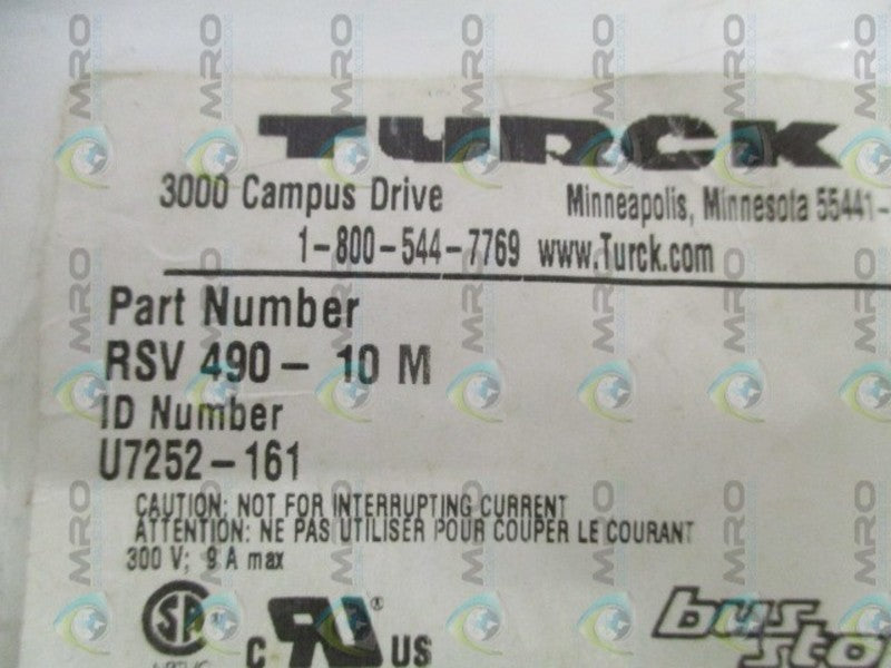 TURCK RSV490-10M NETWORK CABLE NSNP