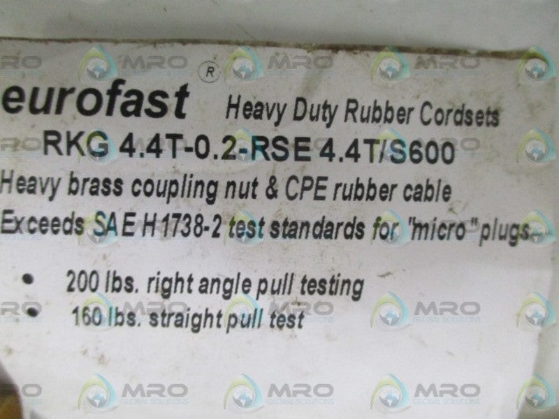 TURCK RKG4.4T-0.2-RSE4.4T/S600 CORDSET (AS PICTURED) NSNP