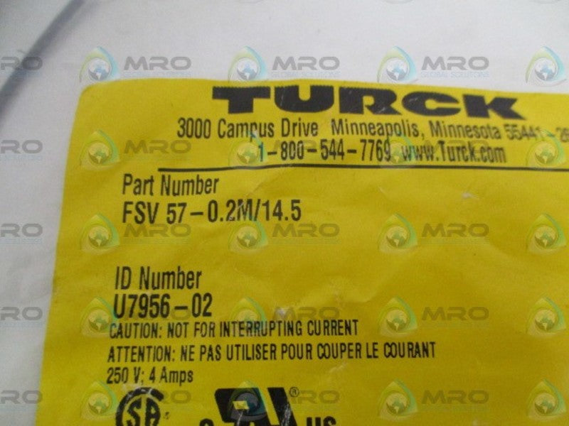 TURCK FSV57-0.2M/14.5 NETWORK RECEPTACLE NSMP